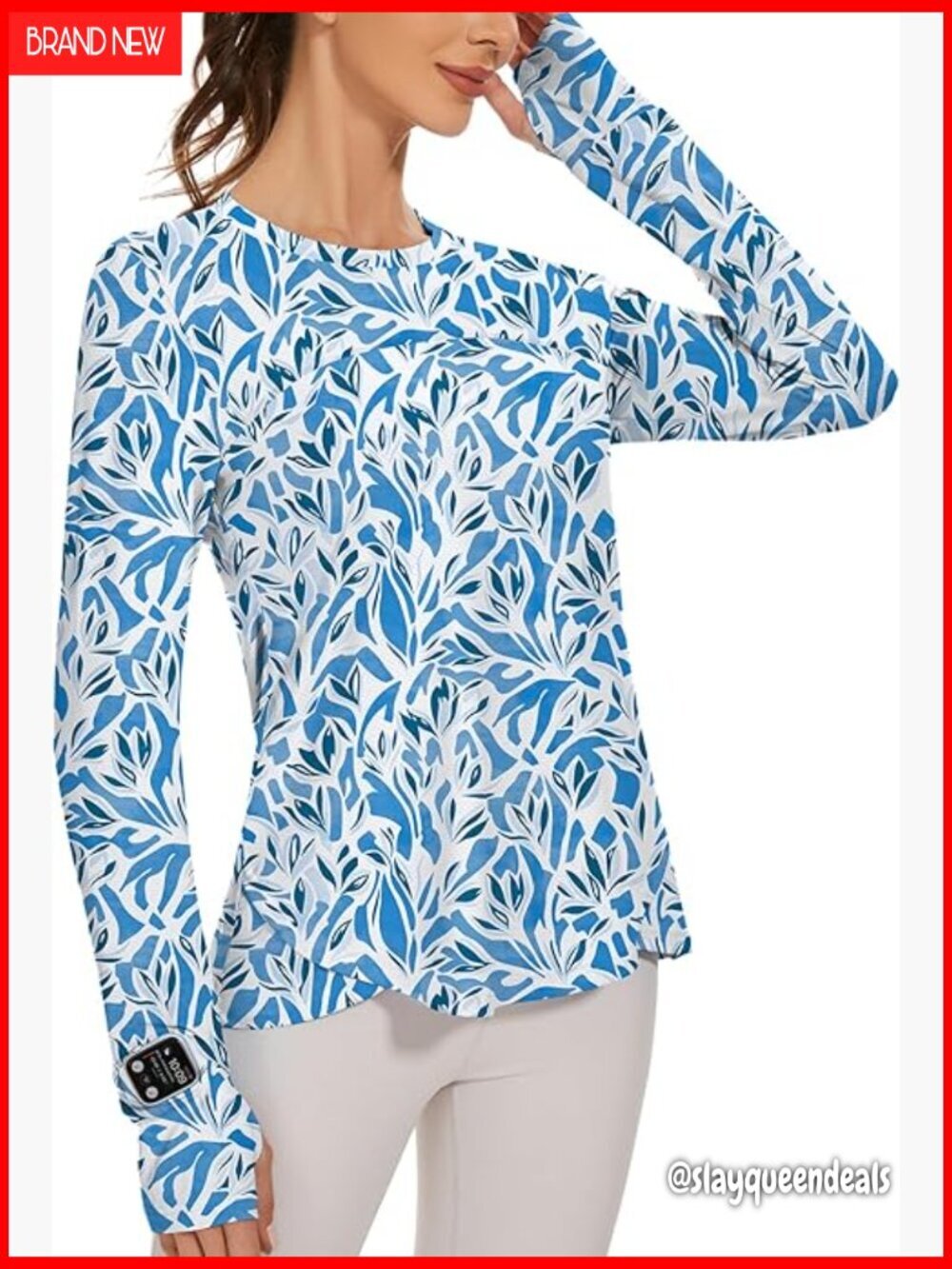 Women's Long Sleeve UPF50+ Athletic Shirt Thumbholes Quick Dry Rash Guard
